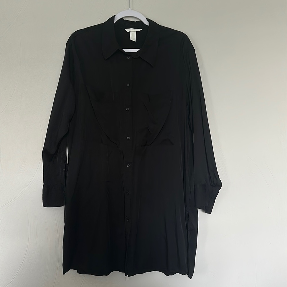 H&M Long Sleeve Button Up Tunic Shirt